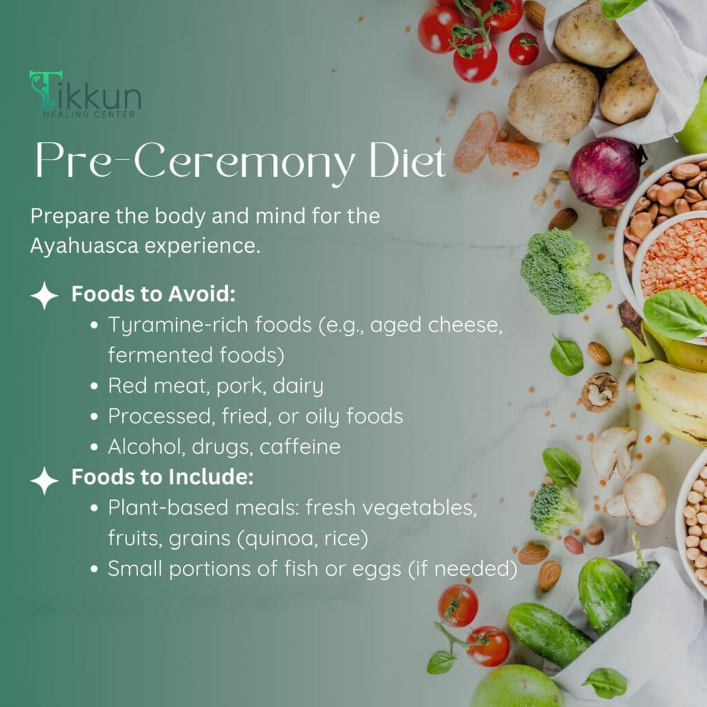 What Are the Guidelines for the Pre-Ceremony Diet