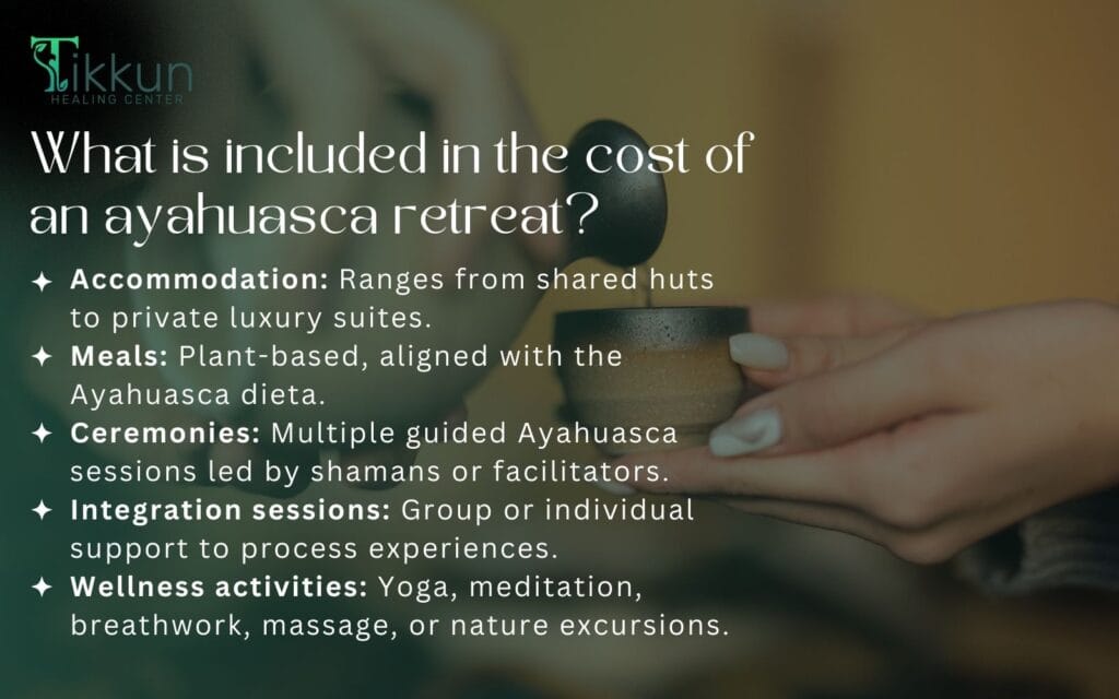 What is included in the cost of an ayahuasca retreat